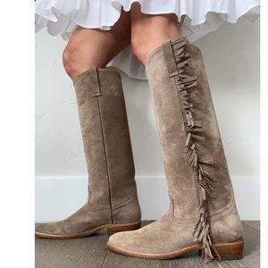 ESSEutESSE Tall Suede Fringe Boot
